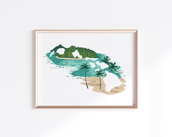 Hawaii State Print - Islands // State Map Silhouette