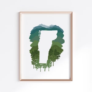 Vermont State Print - Berge // State Map Silhouette