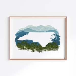 North Carolina State Print - Blue Ridge // State Map Silhouette