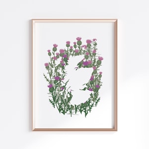 Scotland Print - Thistle // Country Map Silhouette