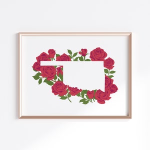 Oklahoma State Poster - Rose // Zustand Silhouette