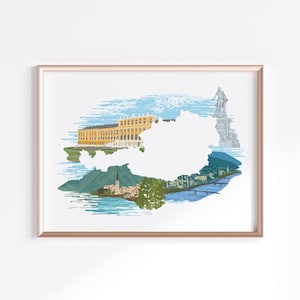 Austria Print - Landscape // Country Map Silhouette
