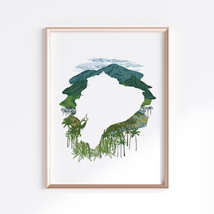 Ecuador Print - Jungle // Landkarte Silhouette