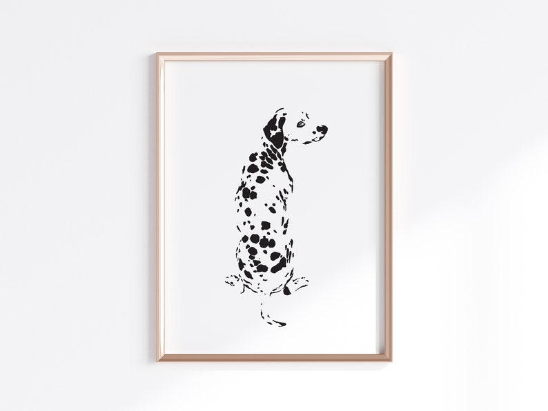 Dalmatian Print fine art print of original ink drawing image 1