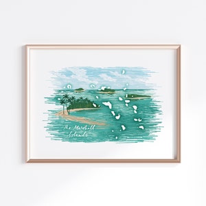Marshallinseln Print - Inseln // Landkarte Silhouette