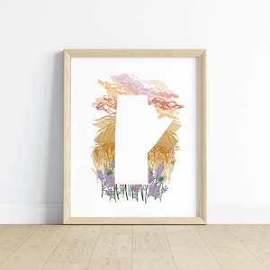 Manitoba Print - Prairie // Province Map Silhouette