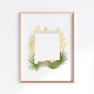 New Mexico State Print - Yucca // State Map Silhouette