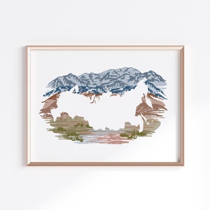 Stampa Russia - Paesaggio // Silhouette mappa paese