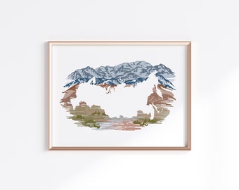 Russia Print - Landscape // Country Map Silhouette