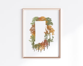 Rhode Island State Print - Maple // State Map Silhouette