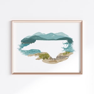 North Carolina State Print - Coast // State Map Silhouette