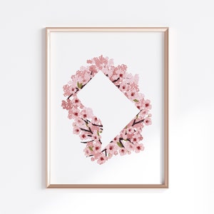 Washington DC Print - Cherry Blossoms // State Map Silhouette