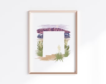 New Mexico State Print - Mountains // State Map Silhouette