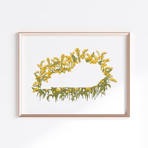 Kentucky State Print - Goldenrod // State Map Silhouette