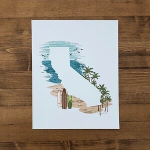 California State Print Beach // State Map Silhouette image 2