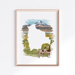Bolivia - Paesaggio // Silhouette mappa paese