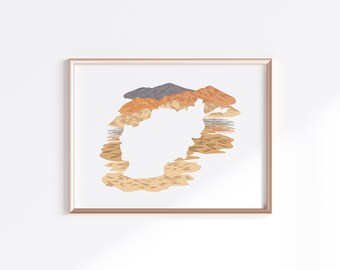 Afghanistan Print - Landscape // Country Map Silhouette