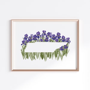Tennessee State Print - Iris // Bundesstaat Karte Silhouette