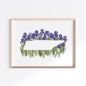 Tennessee State Print - Iris // State Map Silhouette