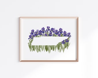 Tennessee State Print - Iris // State Map Silhouette