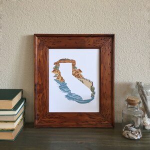 California State Print Coastline // State Map Silhouette image 3