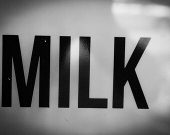 RVA City Art, RVA Photography, Street Photography, Black and White Kitchen Decor, Milk Print, Milk.