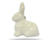 Ceramic Bunny Rabbit Cabinet Handle, Cupboard Pull or Dresser Drawer Knob, Unique Interior Cabinet Hardware, Decorative Furniture Pull