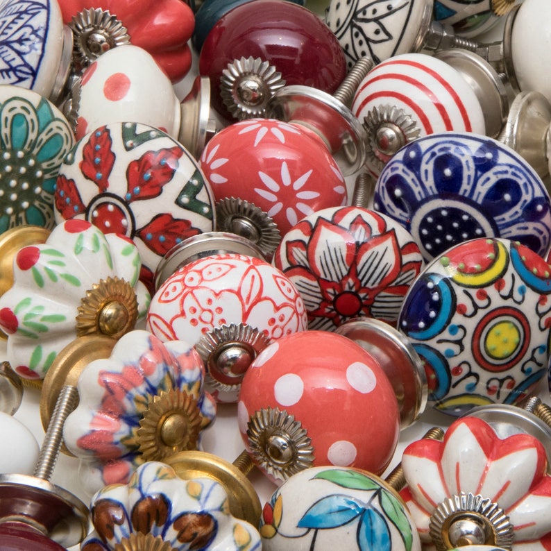 Bulk Lot Of 25 Mixed Decorative Ceramic Door Knobs Irregular Etsy