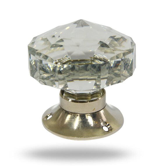Clear Faceted Cut Glass Decorative Mortice Knob For An Entryway Bedroom Door Knob Closet Or Wardrobe Door Knob Office Door Handle