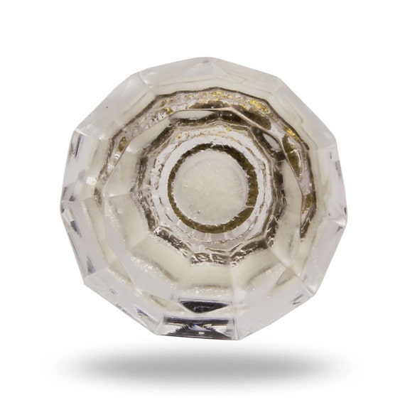 Classic Glass Furniture Knob In Clear Neutral Cut Glass Etsy