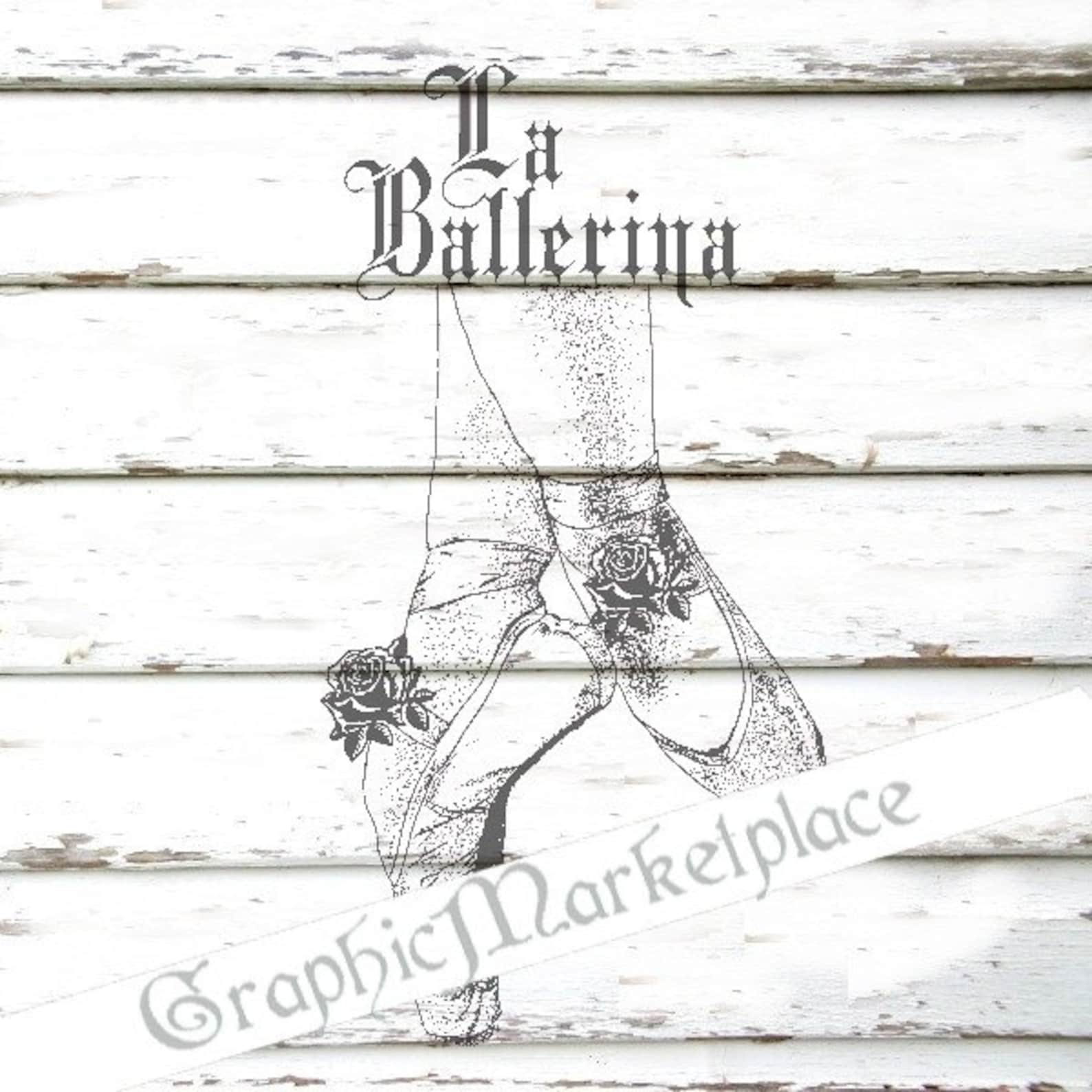 ballet shoes french ballerina transfer shabby transfer instant download digital collage sheet graphic printable ballerina no. 11