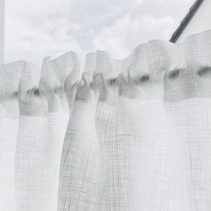 Linen curtain panel curtain white offwhite