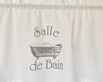 Gardine Bad Landhaus Salle de Bain Vintage Vorhang Shabby Chic Scheibengardine Bistrogardine weiß nordische Badezimmer Gardine viele Größen