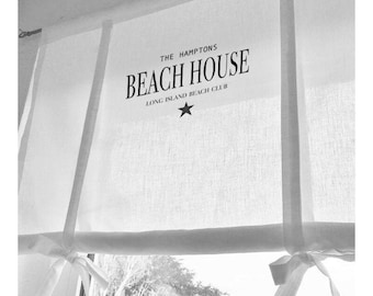 Beach House Raffrollo weiße Gardine Vorhang Badezimmer Shabby Chic