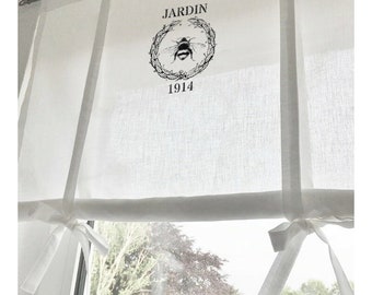 Printed Roman blind white curtain Jardin Shabby Chic