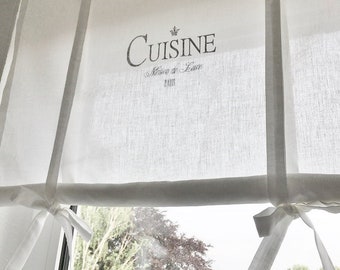 Roman blind curtain cuisine kitchen country house shabby chic white Roman blind kitchen curtain country house style Skandi Nordic curtain net curtain