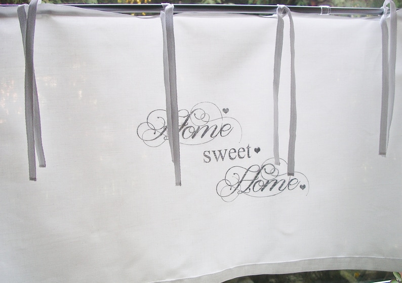 with ribbons Curtain Shabby Chic Home sweet home