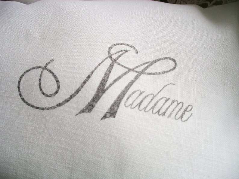 Hand printed * 2x Elegant Linen pillow cover wedding