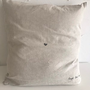 Capa de almofada de linho, almofada de casa de campo, almofada com dizer, capa de almofada surrada