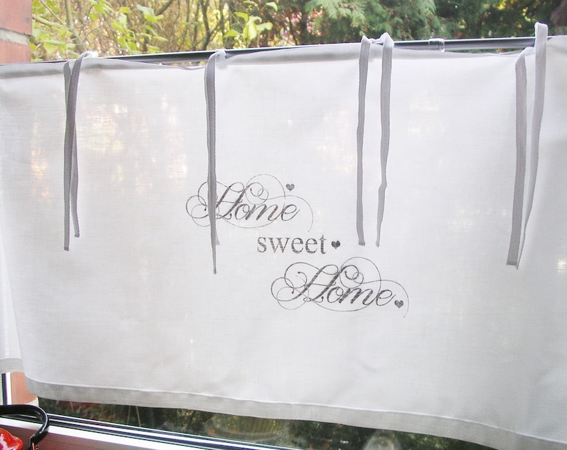 with ribbons Curtain Shabby Chic Home sweet home
