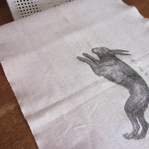 Vintage Leinenläufer Tischläufer Leinen Shabby The Hare... Bild 2