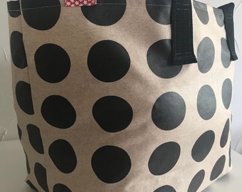 xxl Strandtasche Shopper Beachbag Bigbag Leinen Polka Dots