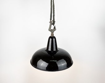 Industrial Enameled Metal Ceiling Lamp, 1950's