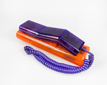 Purple and orange Swatch Twinphone phone, 1989.