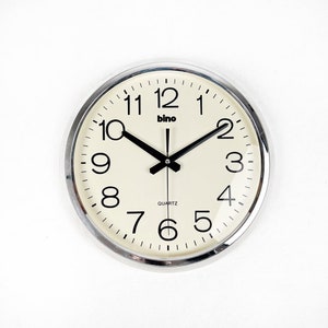 Silver Bino wall clock, 1980's image 1