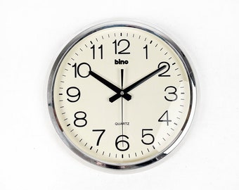 Silver Bino wall clock, 1980's