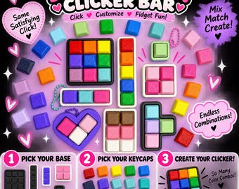Create Your Own Clicker Keychain | Build Your Own Custom Fidget Toy | Mix & Match 3D Printed Sensory Clicker | Premade Or DIY  Clicker Kit