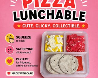 Pizza Lunch Fidget Clicker, 3D Printed Food Fidget Toy, Cheese Pepperoni Pizza Sensory Clicker, Mini Food Desk Toy, ADHD fidget toy,  Gift