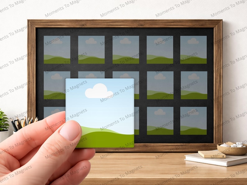Square Magnet Mockup Bundle | Canva Drag and Drop Mockup Template | Fridge Magnet | Photo Magnet Mockup | Canva Mockup | Magnet Template image 10