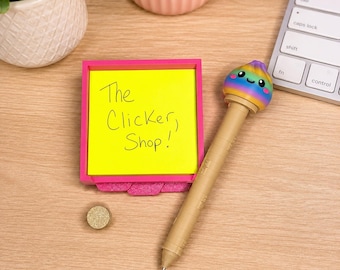 Rainbow Dumpling Clicker Pen, Cute Fidget Pen, 3D Printed Sensory Clicker, Kawaii Desk Accessory, Unique Gift, Black Ink With Refill